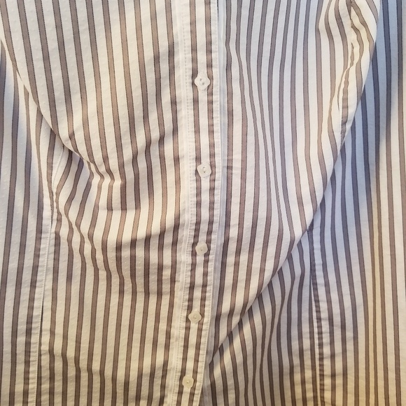 Lane Bryant 26 Gray and White Striped Blouse - Picture 5 of 6